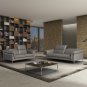 Eden 2Pc Sofa Set in Grey Italian Leather