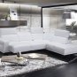 Davenport Leather Sectional in White