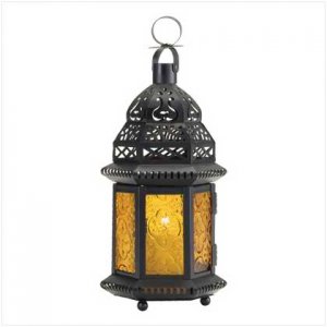 Yellow Glass Moroccan-Style Lantern