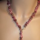 Gorgeous  Necklace Pink Rhodonite. Natural  Stone.