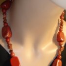 Handmade red jasper Beads 17" necklace.