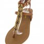 Tan Beaded Sandal (6.5, 7)