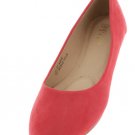Suede Red Coral Flats  (6, 6.5, 8)