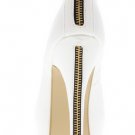 White Pumps with Gold Zipper Accents (7.5, 8, 8.5, 9, 10)