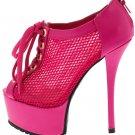 Hot Pink Open Mesh Booties (8)