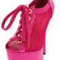 Hot Pink Open Mesh Booties (8)