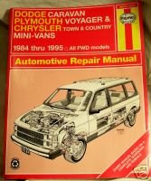 Dodge Plymouth Chrysler Mini Van 84-95 Haynes Manual VG...10012