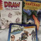 Draw Alien Fantasies, Reinagle  How to Draw  Alien & UFO's Draw Fantasy 3 books