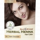 Silk & Stone Herbal Henna Hair Color #35: Dark Chocolate (Dark Brown)