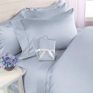 WATERBED SHEET SET QUEEN SOLID BLUE 1000TC 100% PURE EGYPTIAN COTTON