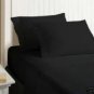 1000TC 100%COTTON WATERBED SHEET SET QUEEN SOLID BLACK