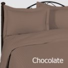 1000TC Stripe Chocolate 24” Super Deep Pocket Queen Sheet Set 100% Pure Egyptian Cotton