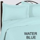 1000TC Stripe Water Blue 24” Super Deep Pocket Queen Sheet Set 100% Pure Egyptian Cotton