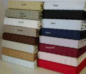 Twin Extra long 300 Thread count Egyptian Sateen Stripe