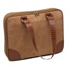 Camel (Tan) Faux Suede Slim-Line 17" Widescreen Laptop Bag by Mango Tango
