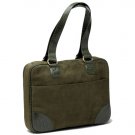 Olive (Green) Faux Suede Slim-Line 17" Widescreen Laptop Bag by Mango Tango