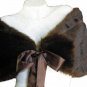 Brown FAUX Mink FUR BRIDAL WRAP SHAWL Capelet