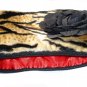 Tiger faux fur pin-up wallet wristlet with rose rockabilly w/zipper Big enough 4 Make-up