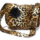 Leopard faux w/Flower Large Diaper bag, Messenger Purse w/adjustable handles