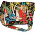 Frida Kahlo Garden Art Mexican Large Messenger Purse w/adjustable handles