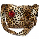 Leopard faux w/Flower Large Diaper bag, Messenger Purse w/adjustable handles