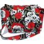 *  Skull & Roses Day of the Dead Large Messenger Purse w/adjustable handles