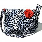 *  Dalmation faux fur w/rose Large Diaper bag, Messenger Purse w/adjustable handles