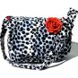 *  Dalmation faux fur w/rose Large Diaper bag, Messenger Purse w/adjustable handles