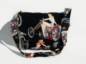 Biker Pin-Ups Large Messenger Purse w/adjustable handles