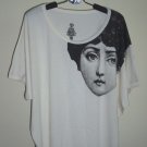 The Face Fornasetti Women - Oversize Top T-Shirt Batwing in Cream