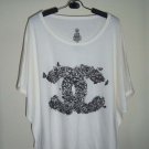 Brand Floral Inspire - Oversize Top T-Shirt Batwing in Cream