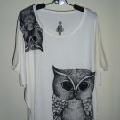 Big Owl - Oversize Top T-Shirt Batwing in Cream
