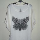 Blossom Owl - Oversize Top T-Shirt Batwing in Cream