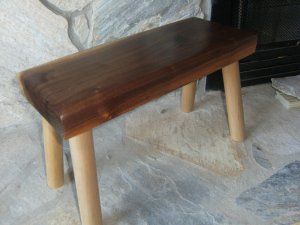 Walnut Wood Handmade Step Stool
