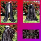 Black Unlined Panne Crushed Velvet Cloaks