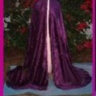 Purple Unlined Panne Crushed Velvet Cloaks