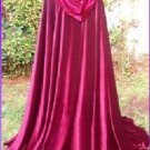 Red Unlined Panne Crushed Velvet Cloaks
