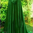 Forest Green Unlined Panne Crushed Velvet Cloaks