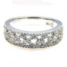 Natural .50ct Diamond Wedding Band Ring 10KT White Gold