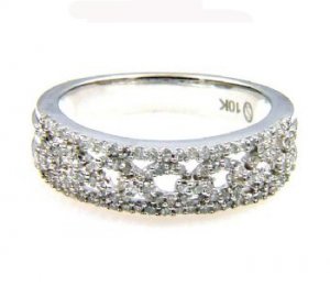 Natural .50ct Diamond Wedding Band Ring 10KT White Gold