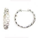 Genuine 1.00ct Diamond Hoop Earrings Sterling Silver