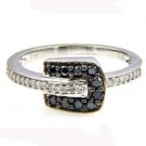 Genuine Black Diamond Diamond Ring 10KT White Gold