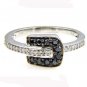 Genuine Black Diamond Diamond Ring 10KT White Gold