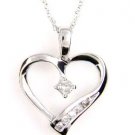 .10ct Diamond Heart Love Pendant 10KT White Gold