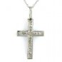 Natural .10ct Diamond Cross Pendant 10KT White Gold