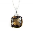 Natural 4.53ct Quartz Diamond Pendant 10KT White Gold