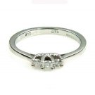 Genuine .20ct Diamond 3 Stone Ring Sterling Silver