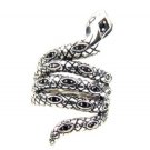 Natural Crystal Snake Ring Sterling Silver
