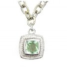 Green Amethyst Prasiolite Pendant Sterling Silver
