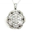 Natural .76ct Diamond Pendant 14KT White Gold,  w/ Chain